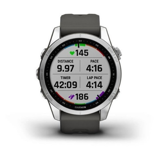 Garmin Fenix 7S Silver with Graphite Band (010-02539-00/01)