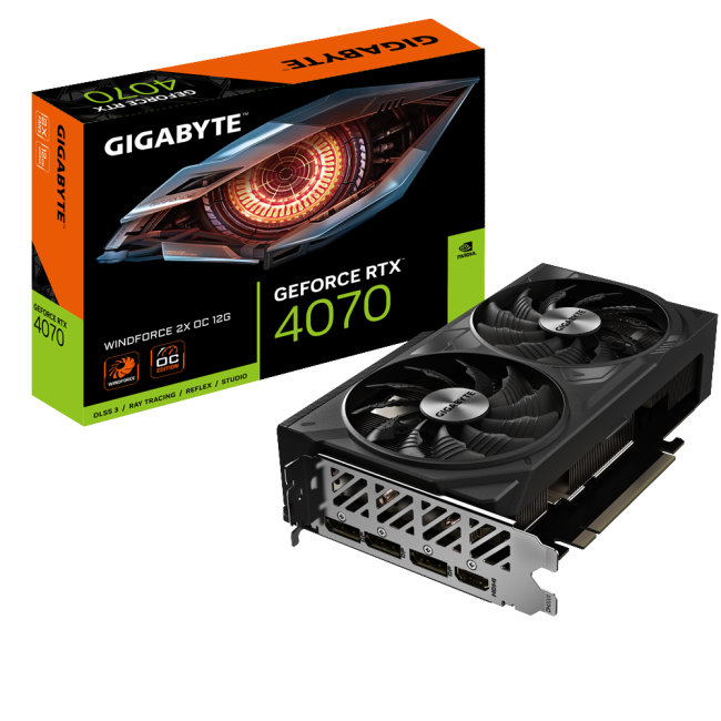 Gigabyte GeForce RTX 4070 WINDFORCE 2X OC 12G (GV-N4070WF2OC-12GD)