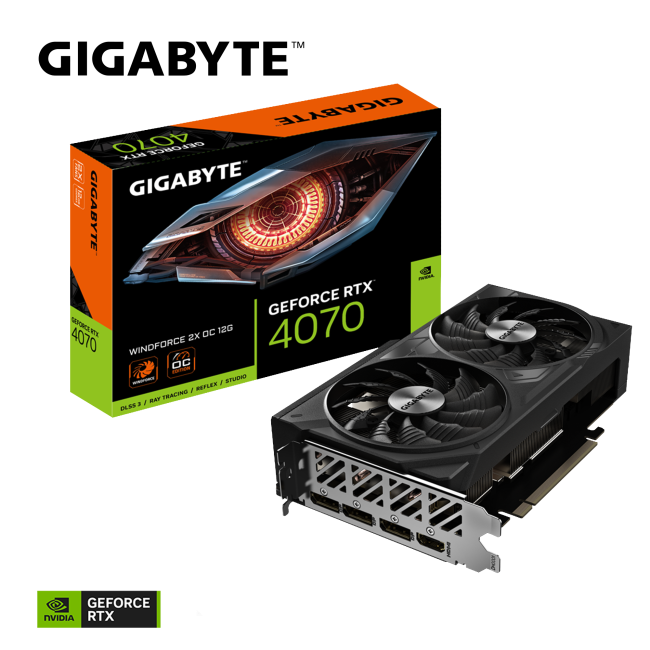 Gigabyte GeForce RTX 4070 WINDFORCE 2X OC 12G (GV-N4070WF2OC-12GD)