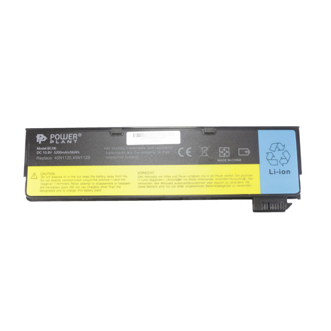 Акумулятори PowerPlant для ноутбуків IBM/LENOVO ThinkPad T440 (45N1127) 10.8V 5200mAh