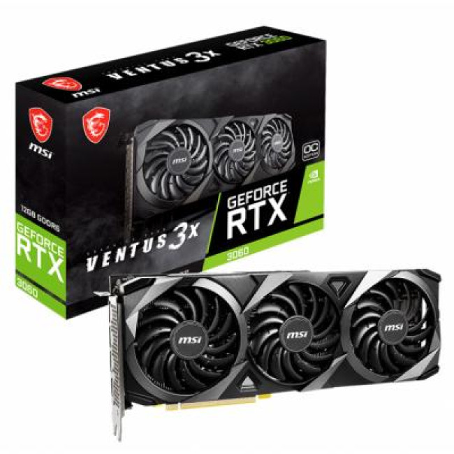 Видеокарта MSI GeForce RTX3060 12Gb VENTUS 3X OC LHR (RTX 3060 VENTUS 3X 12G OC LHR)