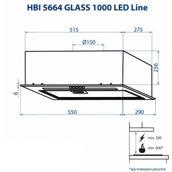 Minola HBI 5664 BL GLASS 1000 LED Line