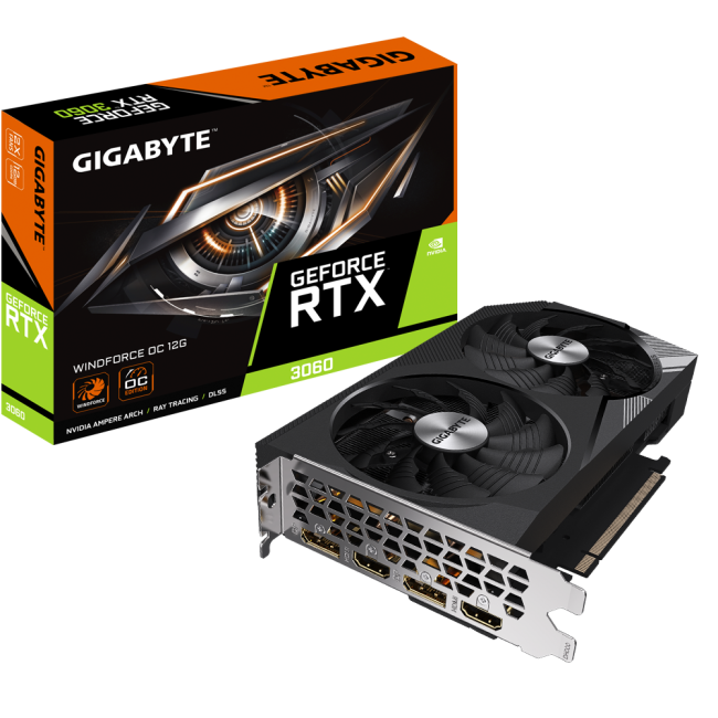 Видеокарта Gigabyte GeForce RTX3060 12Gb WINDFORCE OC (GV-N3060WF2OC-12GD)