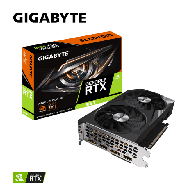 Видеокарта Gigabyte GeForce RTX3060 12Gb WINDFORCE OC (GV-N3060WF2OC-12GD)