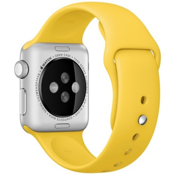 Умные часы Apple Watch Sport 38mm Silver Aluminum Case with Yellow Sport Band (MMF02)