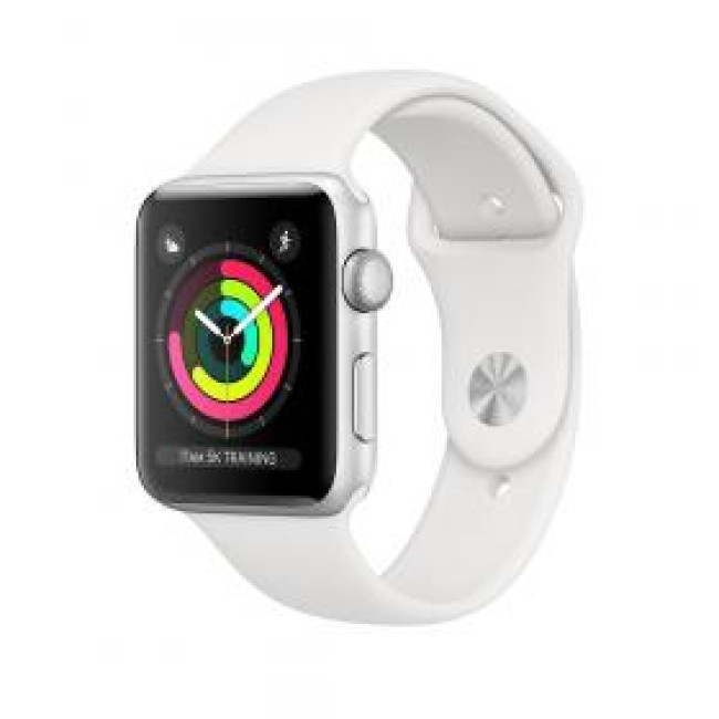 Apple Watch Series 3 GPS 38mm Silver Aluminum w. White Sport band (MTEY2)