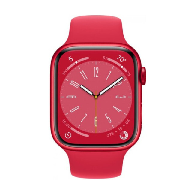 Apple Watch Series 8 GPS 45mm PRODUCT RED Aluminum Case w. PRODUCT RED S. Band (MNP43)