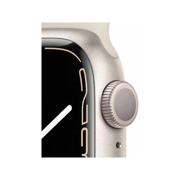 Apple Watch Series 7 GPS 45mm Starlight Aluminum Case With Starlight Sport Band (MKN63)