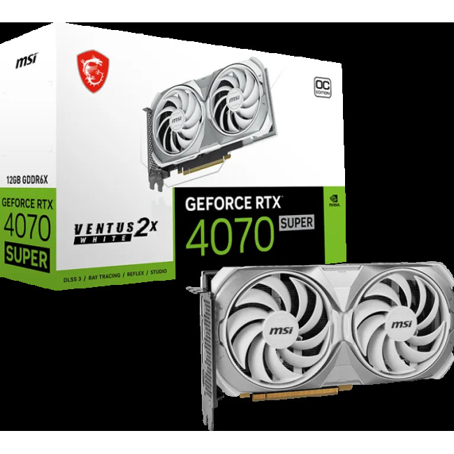 Видеокарта MSI GeForce RTX4070 SUPER 12Gb VENTUS 2X OC WHITE (RTX 4070 SUPER 12G VENTUS 2X WHITE OC)