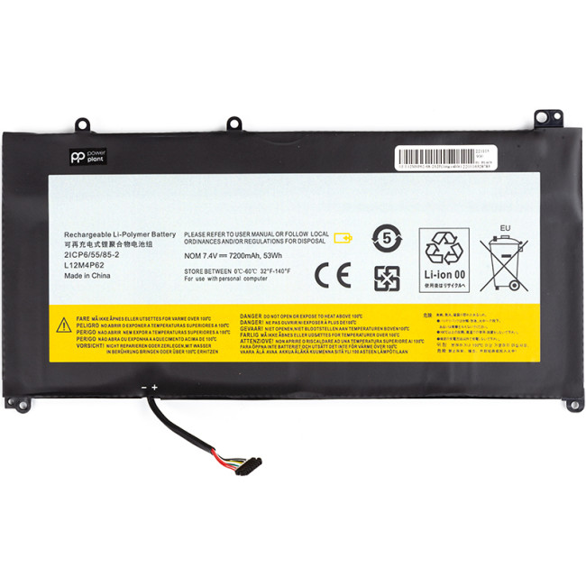 Аккумулятор PowerPlant для ноутбуков LENOVO Ideapad U430 (L12M4P62) (long cable) 7.4V 7200mAh