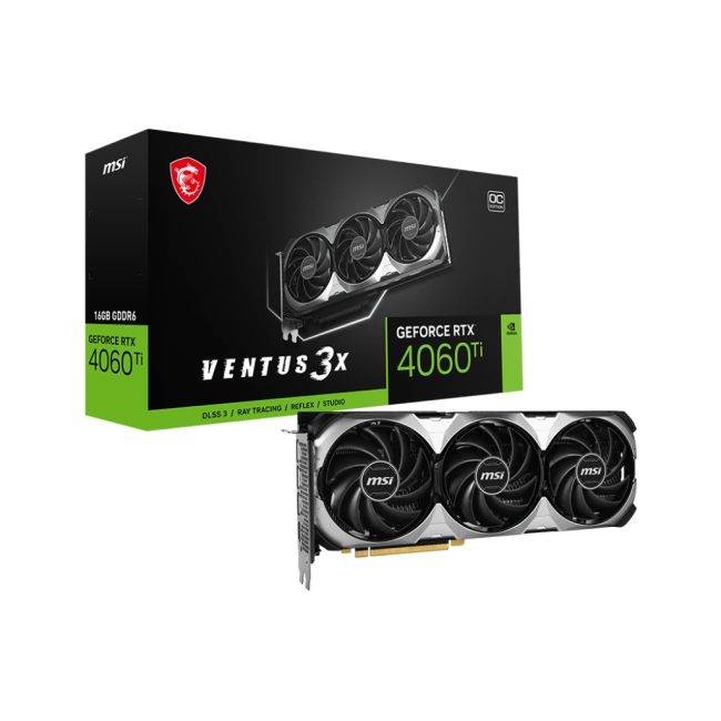 Видеокарта MSI GeForce RTX4060Ti 16Gb VENTUS 3X OC (RTX 4060 Ti VENTUS 3X 16G OC)