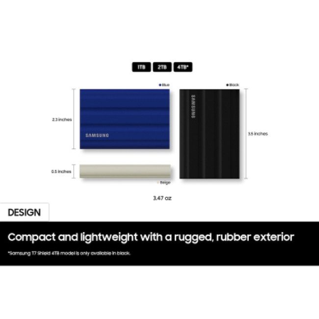 SSD накопитель SSD USB 3.2 2TB T7 Shield Samsung (MU-PE2T0R/WW)