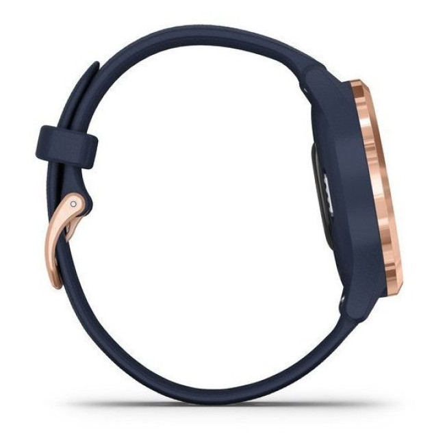 Garmin Vivomove 3s Rose Gold Stainless Steel Bezel w. Navy and Silicone B. (010-02238-03)