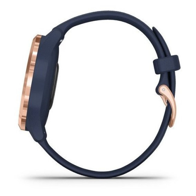 Garmin Vivomove 3s Rose Gold Stainless Steel Bezel w. Navy and Silicone B. (010-02238-03)