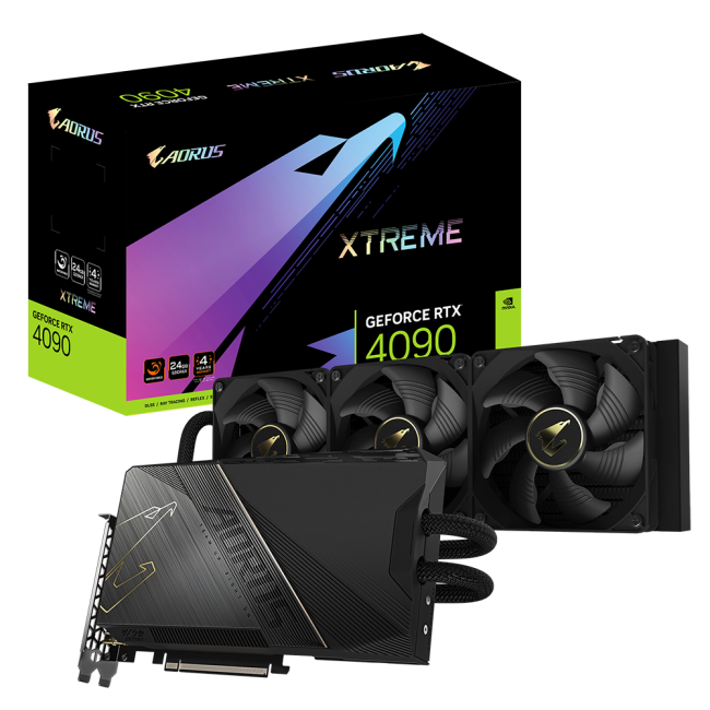 Видеокарта Gigabyte Aorus GeForce RTX 4090 Xtreme Waterforce 24G (GV-N4090AORUSX W-24GD)