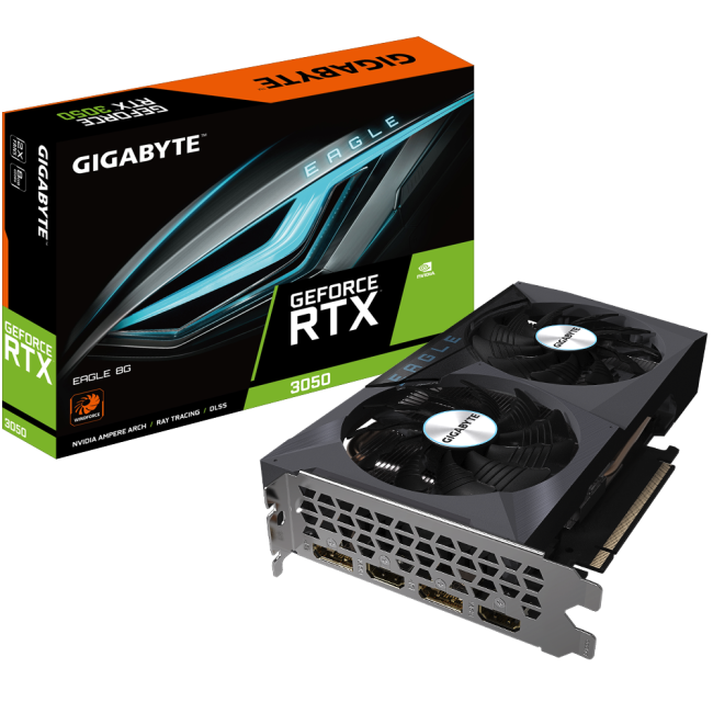 Gigabyte GeForce RTX3050 8Gb EAGLE (GV-N3050EAGLE-8GD)