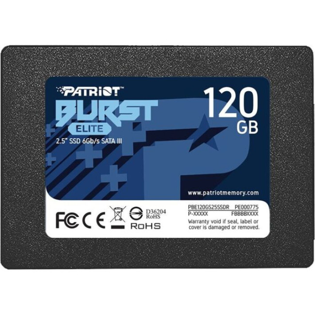 SSD накопитель PATRIOT Burst Elite 120 GB (PBE120GS25SSDR)