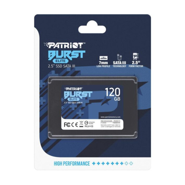 SSD накопитель PATRIOT Burst Elite 120 GB (PBE120GS25SSDR)