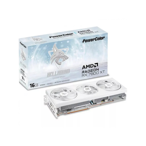 PowerColor Radeon RX 7800 XT 16Gb Hellhound Spectral White (RX 7800 XT 16G-L/OC/WHITE) – купить в интернет-магазине