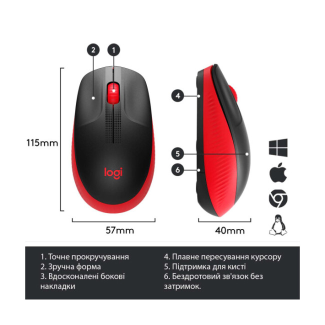 Logitech M190 Wireless Red (910-005908)