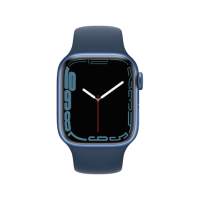 Apple Watch Series 7 GPS + Cellular 41mm Blue Aluminum Case w. Abyss Blue S. Band (MKHC3)