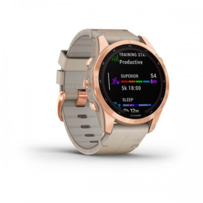 Garmin Fenix 7S Sapphire Solar Rose G. Titanium w. Limestone L. Band (010-02539-35)