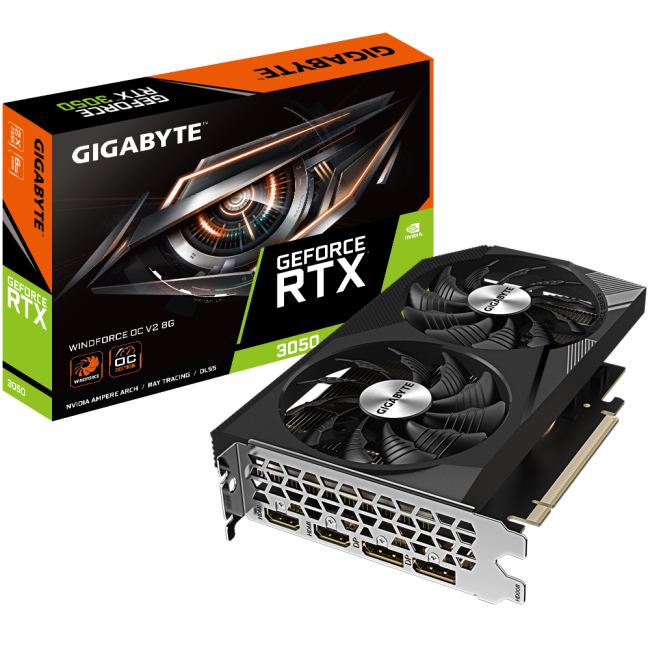 Видеокарта Gigabyte GeForce RTX3050 8Gb WINDFORCE OC V2 (GV-N3050WF2OCV2-8GD)