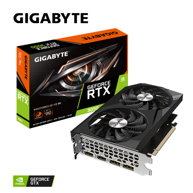 Видеокарта Gigabyte GeForce RTX3050 8Gb WINDFORCE OC V2 (GV-N3050WF2OCV2-8GD)