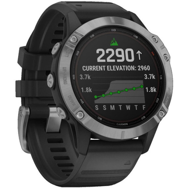 Garmin Fenix 6 Solar Silver with black band (010-02410-00)