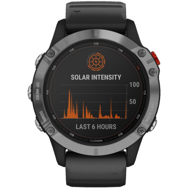 Garmin Fenix 6 Solar Silver with black band (010-02410-00)