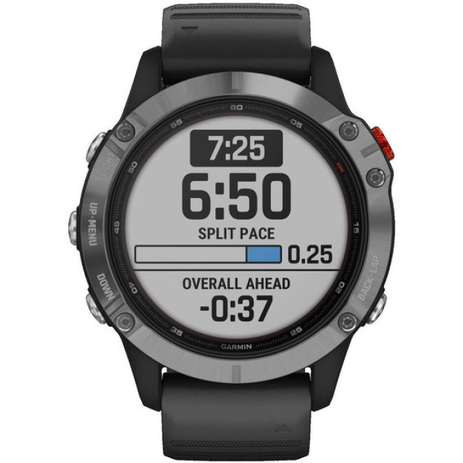 Garmin Fenix 6 Solar Silver with black band (010-02410-00)