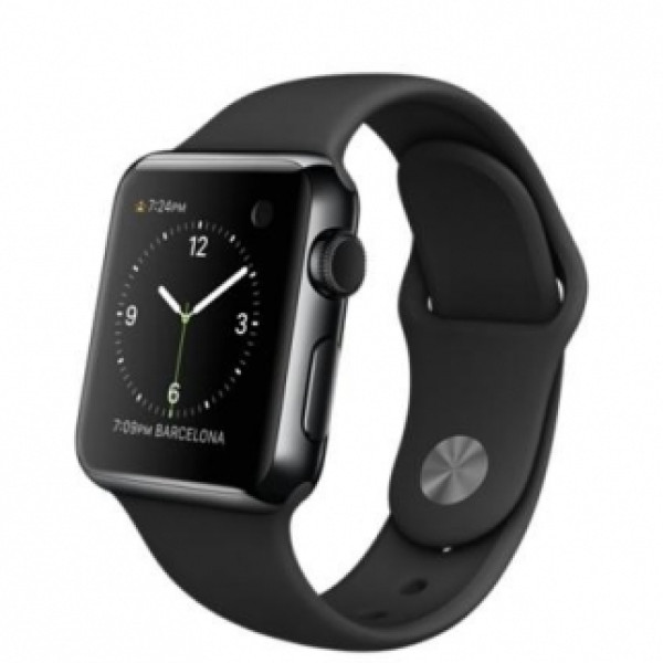 Apple Watch 38mm Space Black Stainless Steel Case with Black Sport Band (MLCK2)