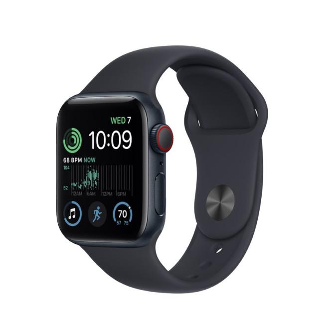 Apple Watch SE 2 GPS + Cellular 40mm Midnight Aluminum Case w. Midnight S. Band - M/L (MNTN3)