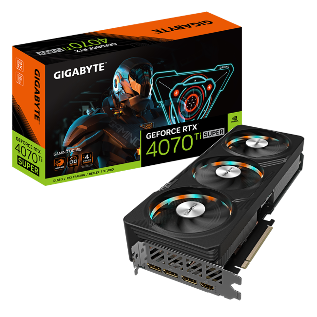 Видеокарта Gigabyte GeForce RTX4070Ti SUPER 16Gb GAMING OC (GV-N407TSGAMING OC-16GD)