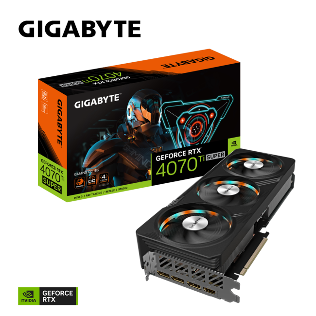 Видеокарта Gigabyte GeForce RTX4070Ti SUPER 16Gb GAMING OC (GV-N407TSGAMING OC-16GD)