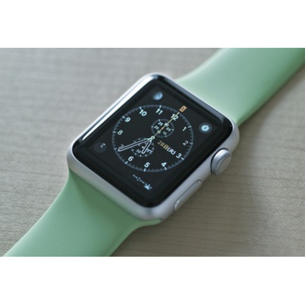 Умные часы Apple Watch Sport 38mm Silver Aluminum Case with Green Sport Band (MJ2U2)