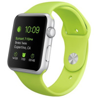 Умные часы Apple Watch Sport 42mm Silver Aluminum Case with Green Sport Band (MJ3P2)