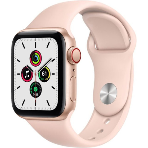 Apple Watch SE GPS + Cellular 40mm Gold Aluminum Case with Pink Sand Sport B. (MYEA2)