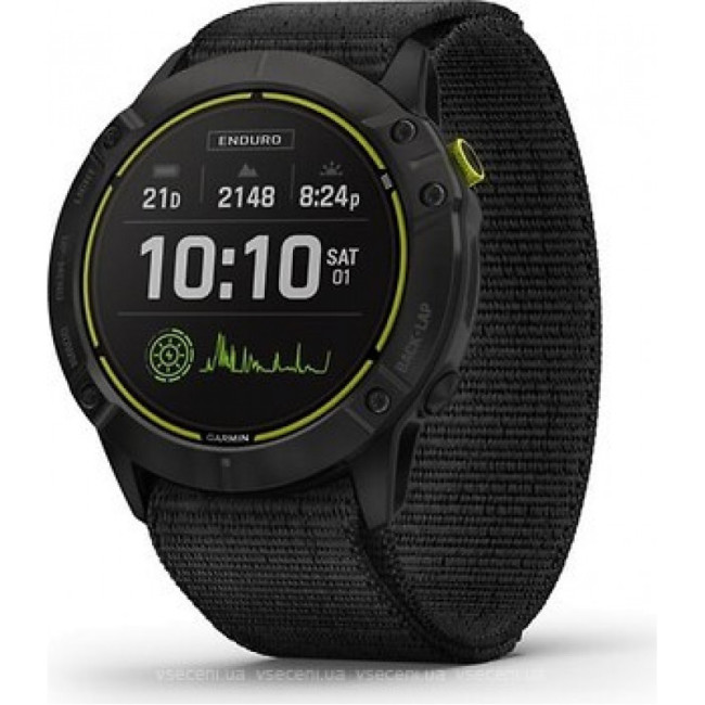 Garmin Enduro Carbon Gray Titanium with Black UltraFit Nylon Strap (010-02408-01/11)