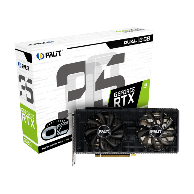 Видеокарта Palit GeForce RTX 3050 Dual OC (NE63050T19P1-190AD)