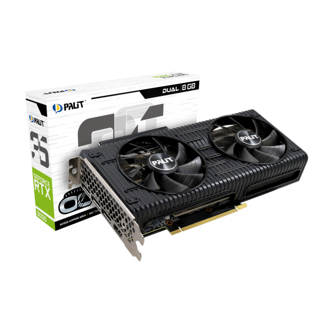 Видеокарта Palit GeForce RTX 3050 Dual OC (NE63050T19P1-190AD)