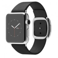 Apple 38mm Stainless Steel Case with Black Modern Buckle (MJYK2)