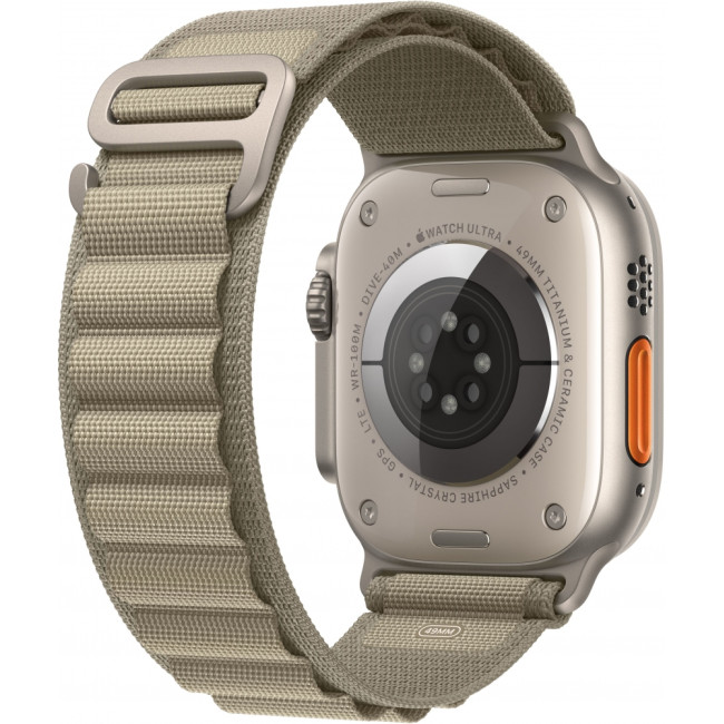 Apple Watch Ultra 2 GPS + Cellular 49mm Titanium Case with Olive Alpine Loop - Medium (MREY3/MRFJ3)