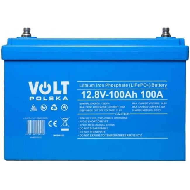 Акумулятор Volt Polska LiFePO4 12V 100Ah (100A) + BMS + bluetooth