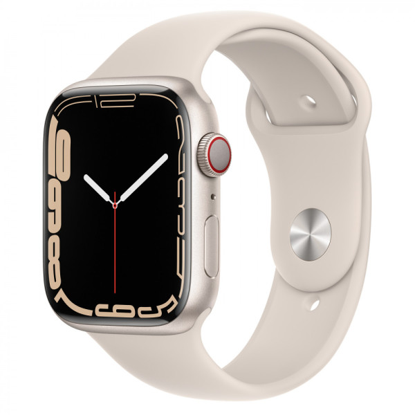 Смарт-часы Apple Watch Series 7 GPS + Cellular 45mm S. Aluminum Case w. Starlight S. Band (MKJ83)