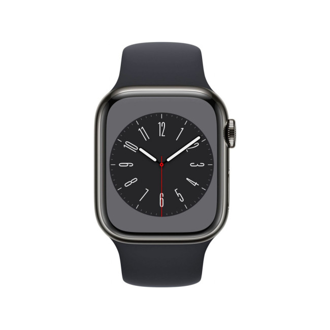 Apple Watch Series 8 GPS + Cellular 45mm Graphite S. Steel Case w. Midnight S. Band (MNKU3)