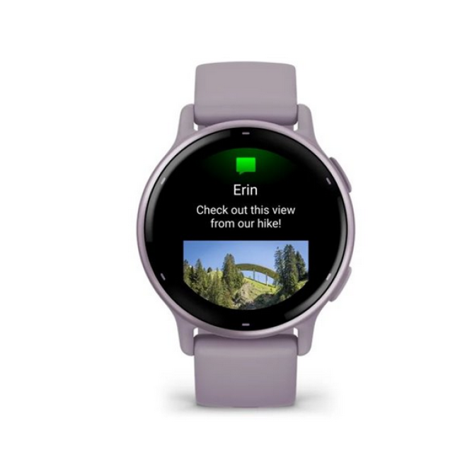 Garmin vivoactive 5 Metallic Orchid Aluminum Bezel with Orchid Case and Silicone (010-02862-13)