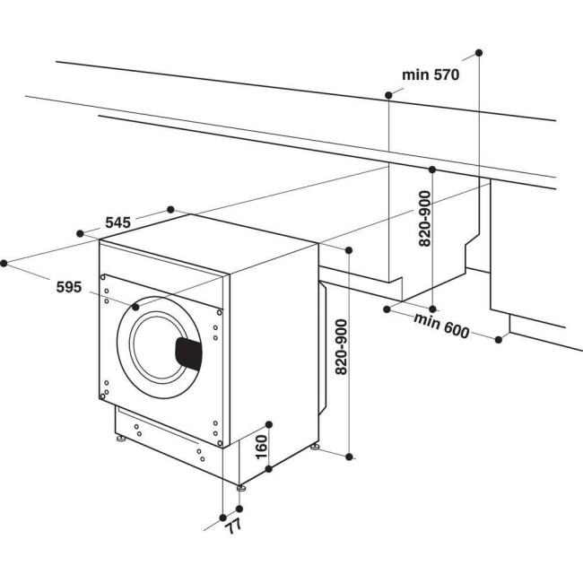 Встроенная стиральная машина Whirlpool BI WDWG 75148 EU