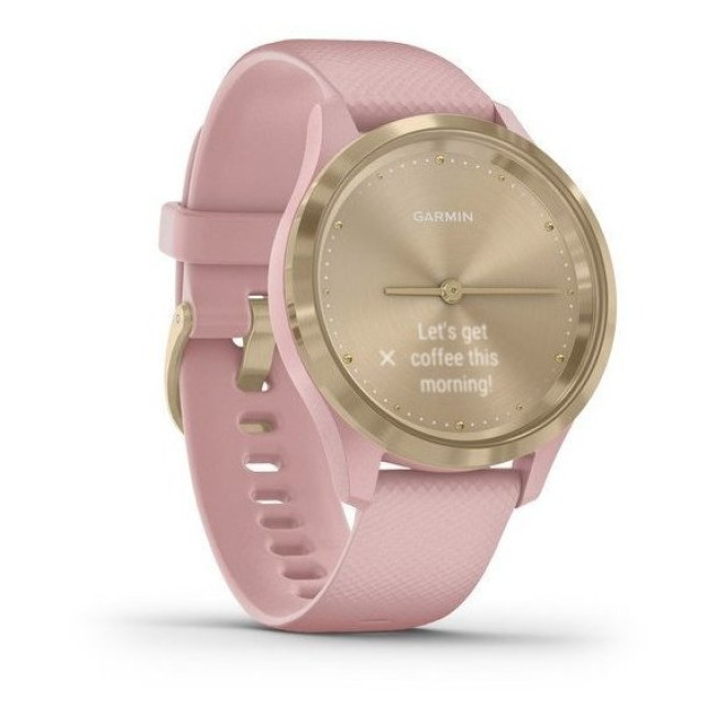 Garmin Vivomove 3s Light Gold Stainless Steel Bezel w. Dust Rose and Silicone B. (010-02238-01)