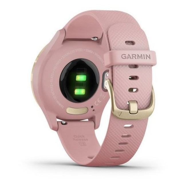 Garmin Vivomove 3s Light Gold Stainless Steel Bezel w. Dust Rose and Silicone B. (010-02238-01)